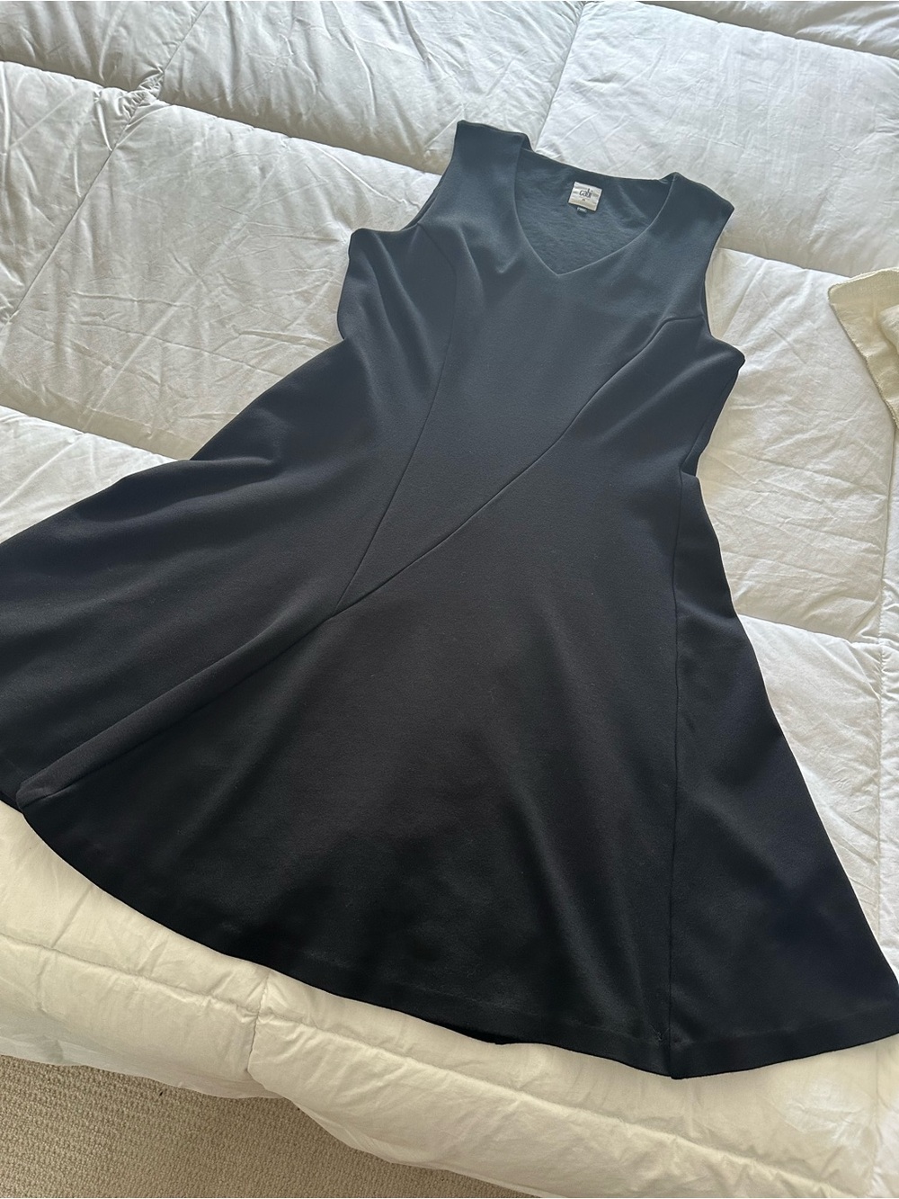 CAbi Black V-Neck Sleeveless A-Line Knit Dress size medium - Picture 13 of 15